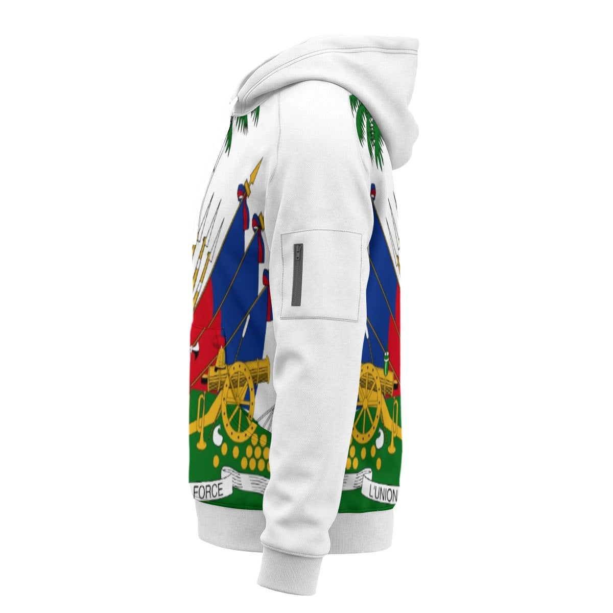 All-Over Print Men’s Fleece Half-Zip Hoodie With Arm Pockets
