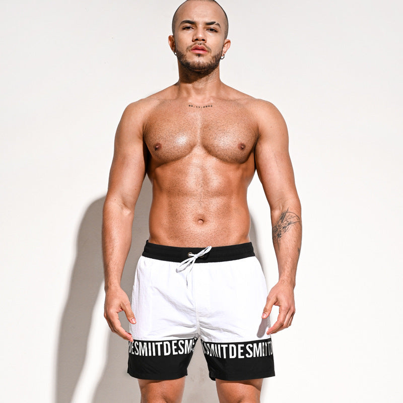 Men's Short Shorts Lettered Casual Vacation Beach Beach Pants Quick-drying Soakable