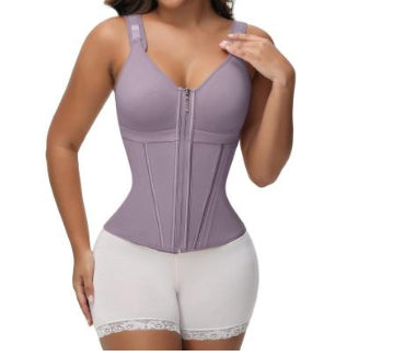 Mesh Belly Contracting And Waist Slimming Three Breasted Corset - DS VISIONARY CONSULTING LLC