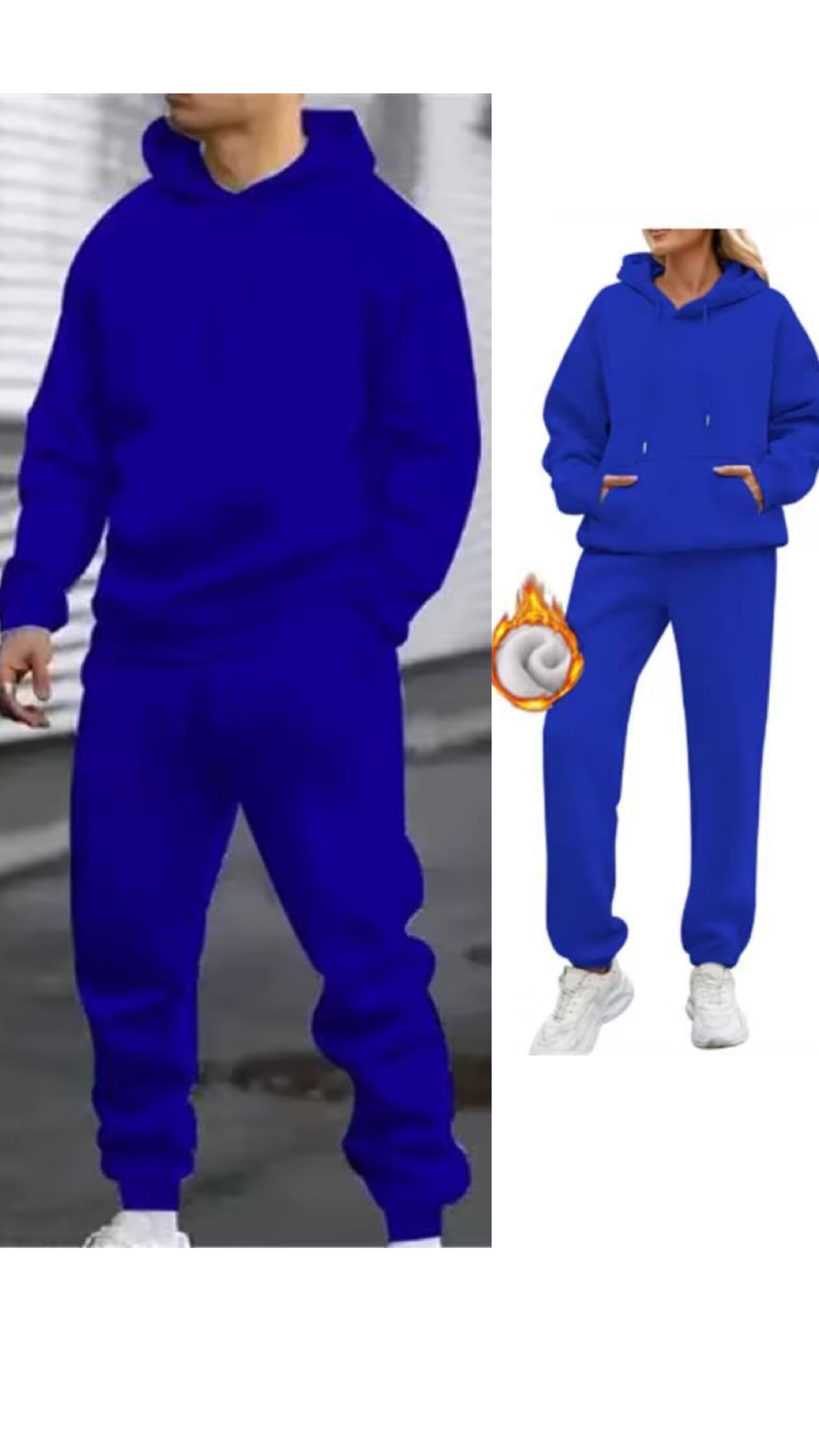 Men's Casual Sports Suit Solid Color Hoodie With Gridles Pants