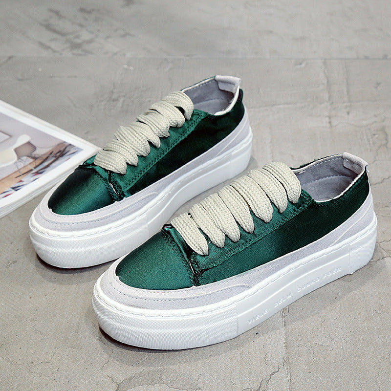 Women's satin canvas shoes