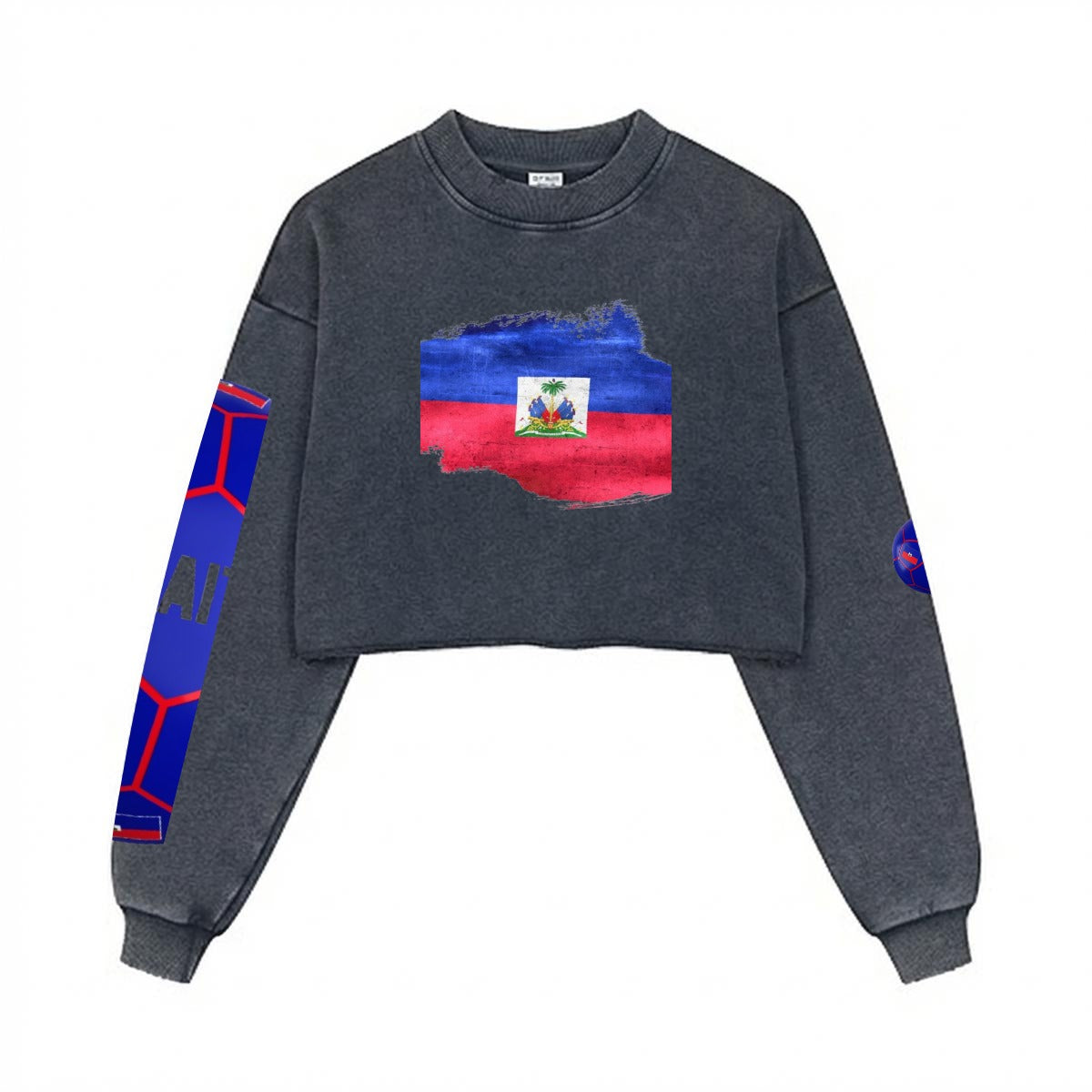 Women’s Cropped Distressed Sweatshirt|380GSM Cotton DTG