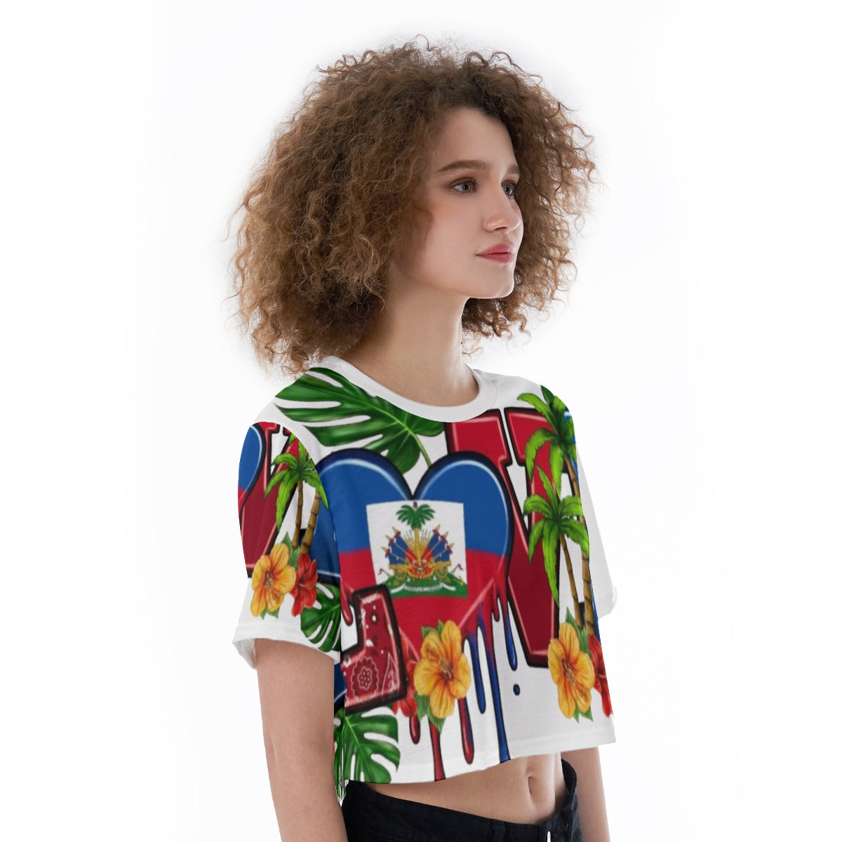 All-Over Print Cropped T-Shirt