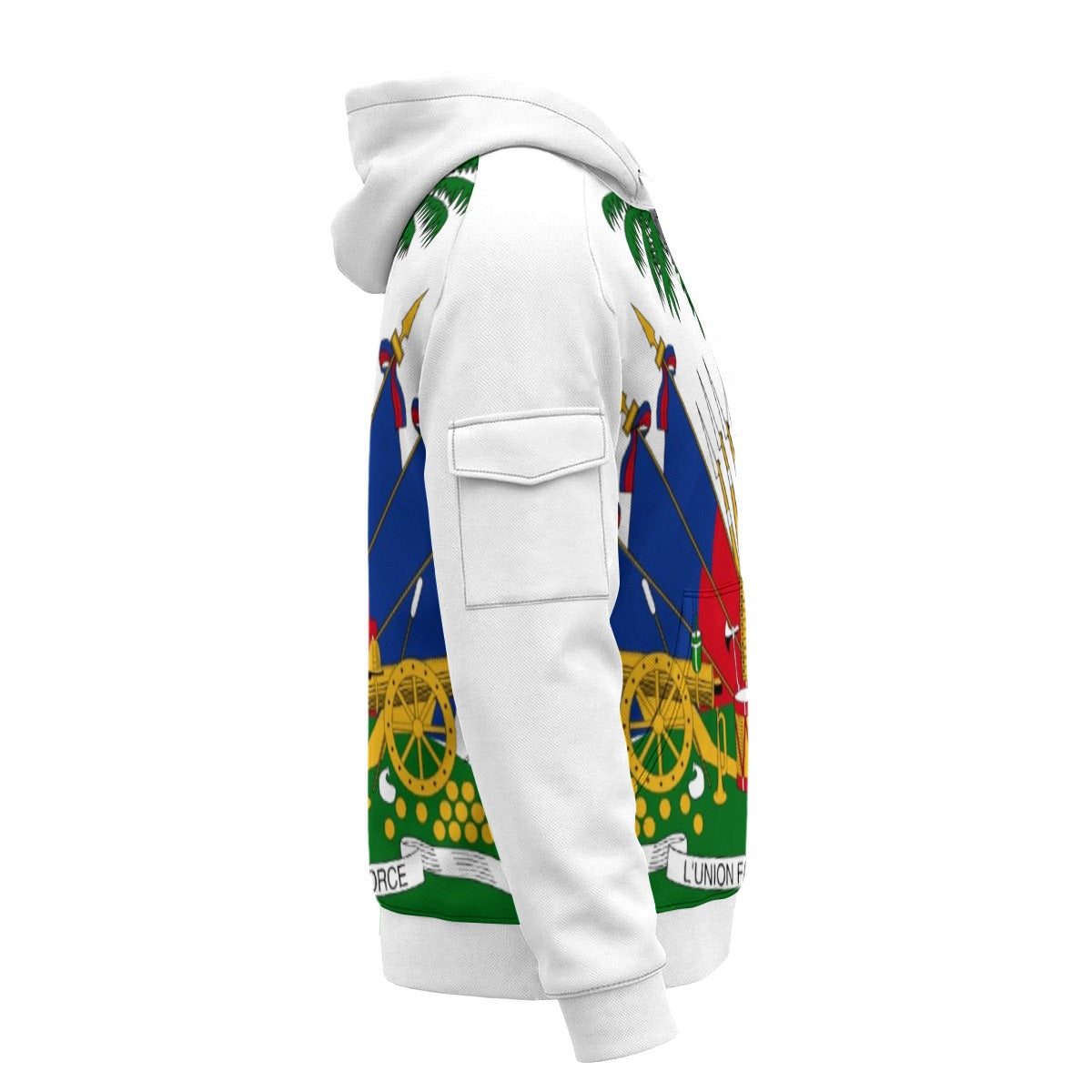 All-Over Print Men’s Fleece Half-Zip Hoodie With Arm Pockets