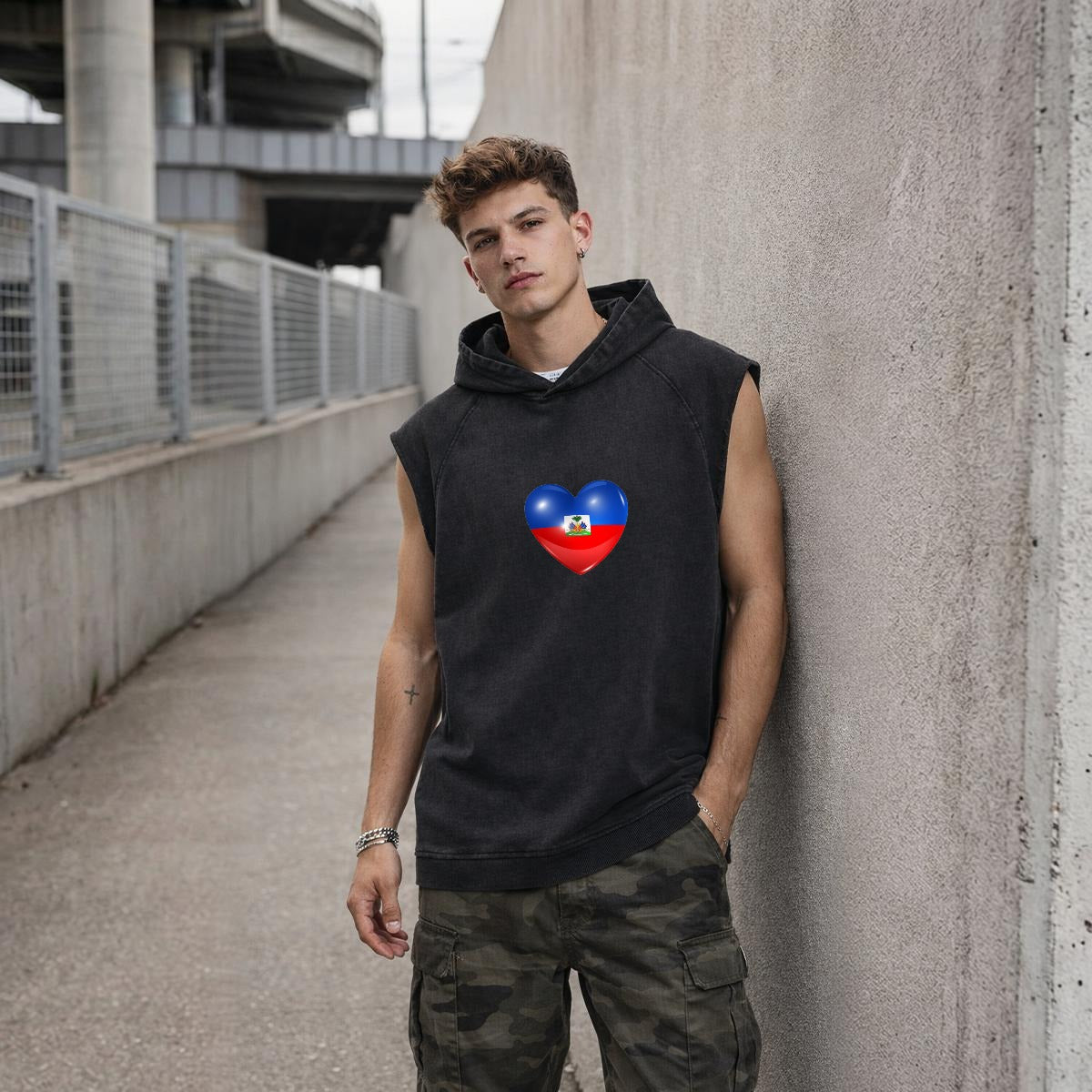 Men's Loose Sleeveless Hoodie|320GSM DTG