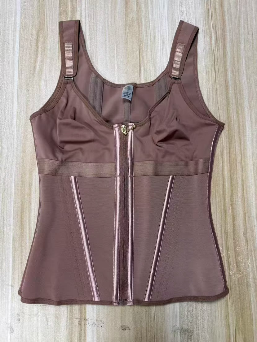 Mesh Belly Contracting And Waist Slimming Three Breasted Corset - DS VISIONARY CONSULTING LLC
