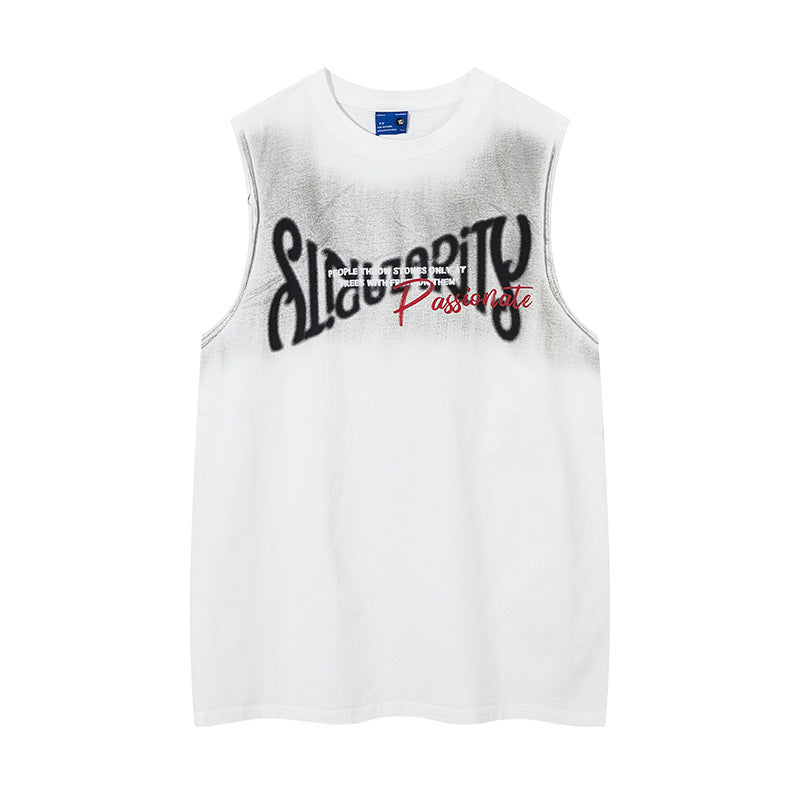 Inkjet Lettered Casual Vest For Men