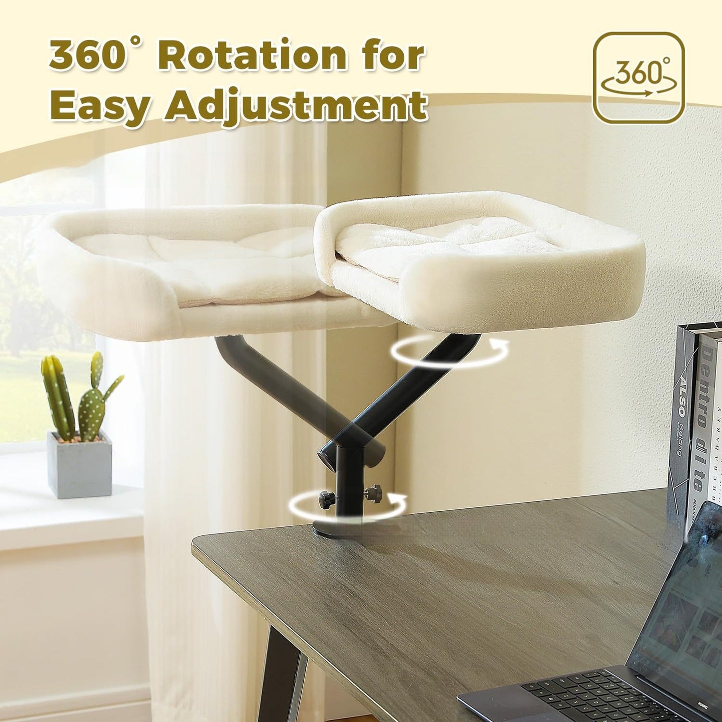 Desktop Cat Bed With Rotating And Adjustable-height Pet Cat Climbing