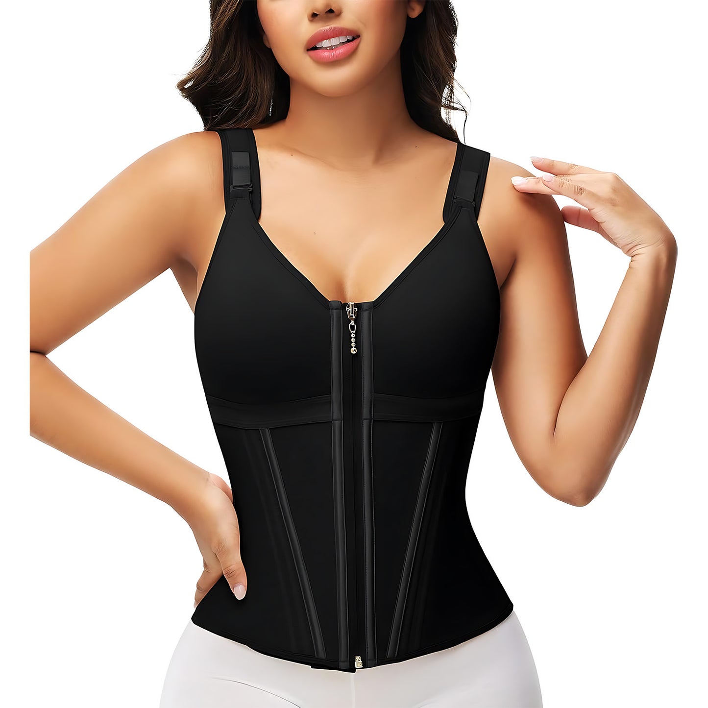 Mesh Belly Contracting And Waist Slimming Three Breasted Corset - DS VISIONARY CONSULTING LLC