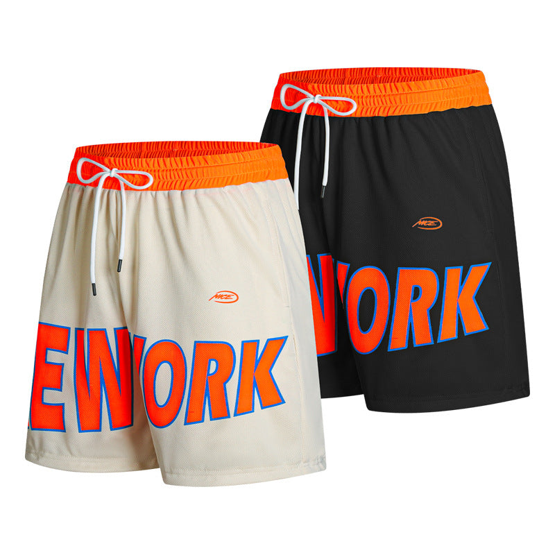 Printed Lettered Casual Men's Breathable Shorts