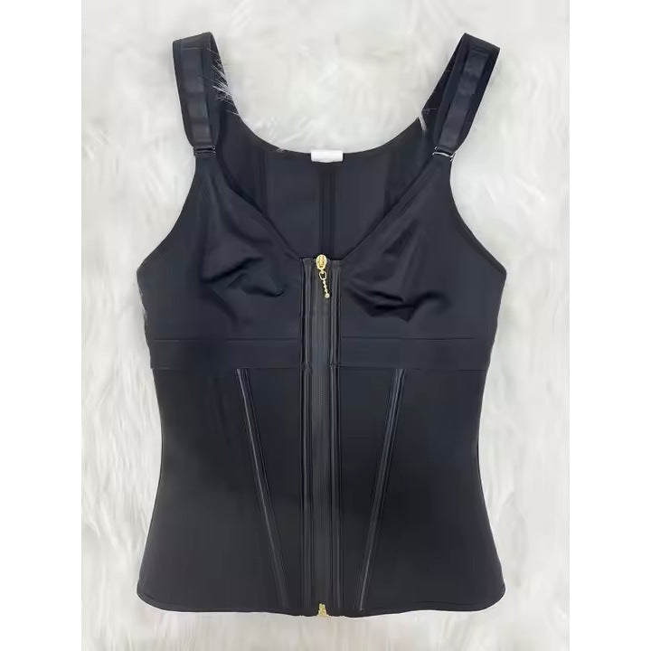 Mesh Belly Contracting And Waist Slimming Three Breasted Corset - DS VISIONARY CONSULTING LLC