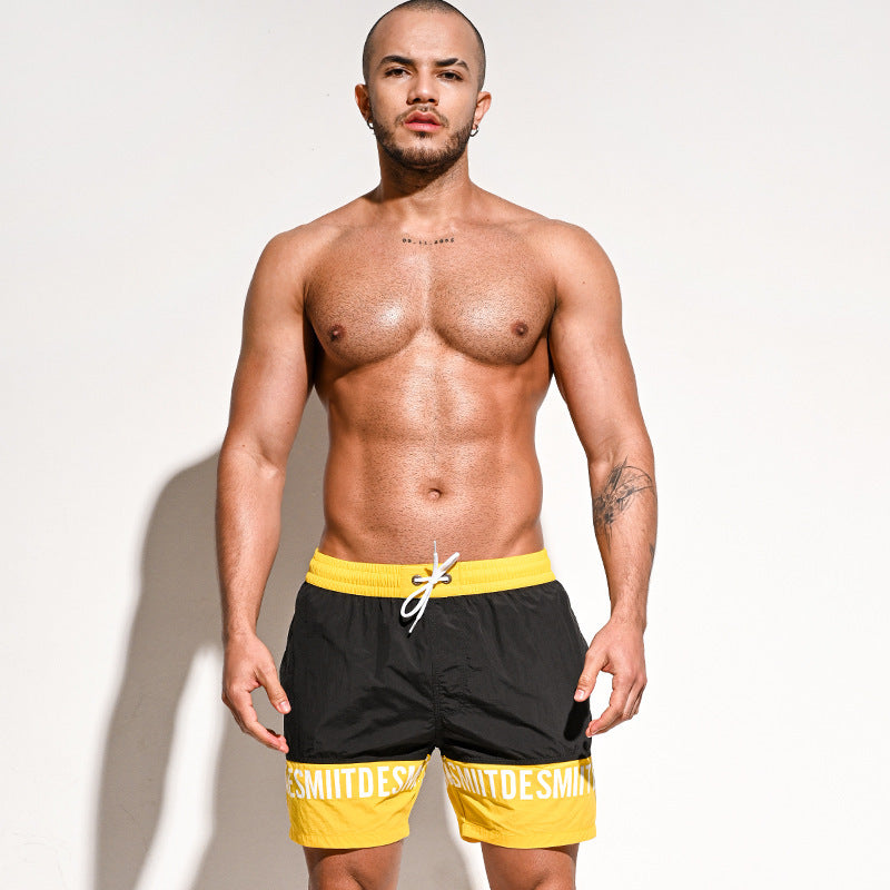 Men's Short Shorts Lettered Casual Vacation Beach Beach Pants Quick-drying Soakable